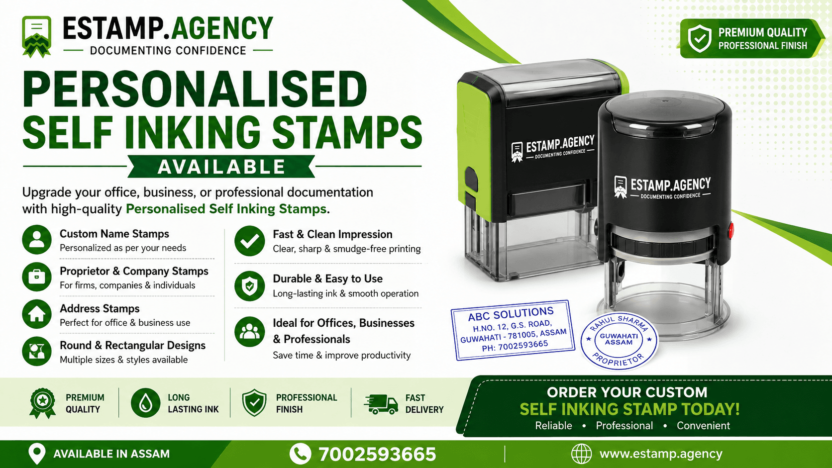 Personalised Self Inking Stamps Available